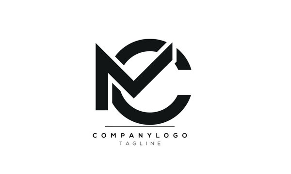 Abstract Letter Initial MC CM Vector Logo Design Template