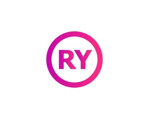 RY YR letter logo design vector template - obrazy, fototapety, plakaty