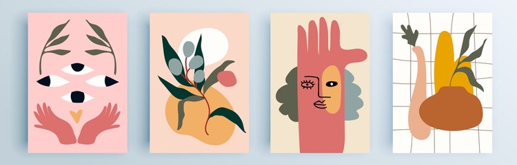 Modern abstract covers set, minimal covers design. Colorful geometric background, vector illustration.