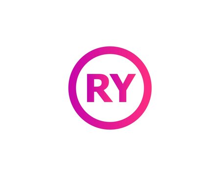 RY YR letter logo design vector template