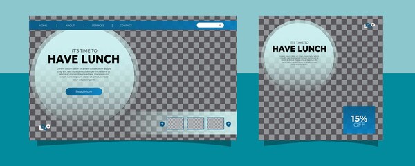 Culinary Food Landing Page Website and Social Media Post Template With Minimalist and Elegant Style. Clean. Modern. Sale. Ads Banner. Cover. Flyer. Feed. Card. Design.