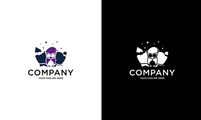 Owl Sleep Icon Logo Design Elements