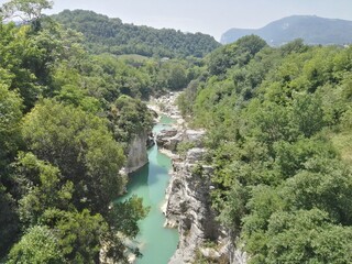 waterfall in the mountains