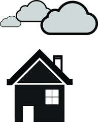 Symbol of the weather forecast icon rain, thunderstorm, cloudy, sunny, sunny cloudy