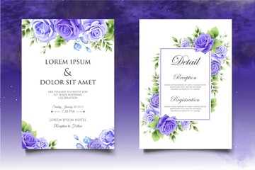 Beautiful floral wedding invitation template