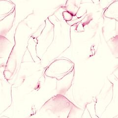 Naklejka premium Alcohol ink pink seamless background. Transparent