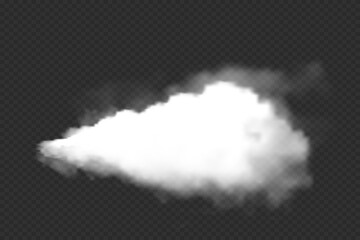 Road dust cloud from driving car or motorbike. Vector realistic splash of dirty powder, sand and stones under the wheels. Texture of dusty trail from speed motion