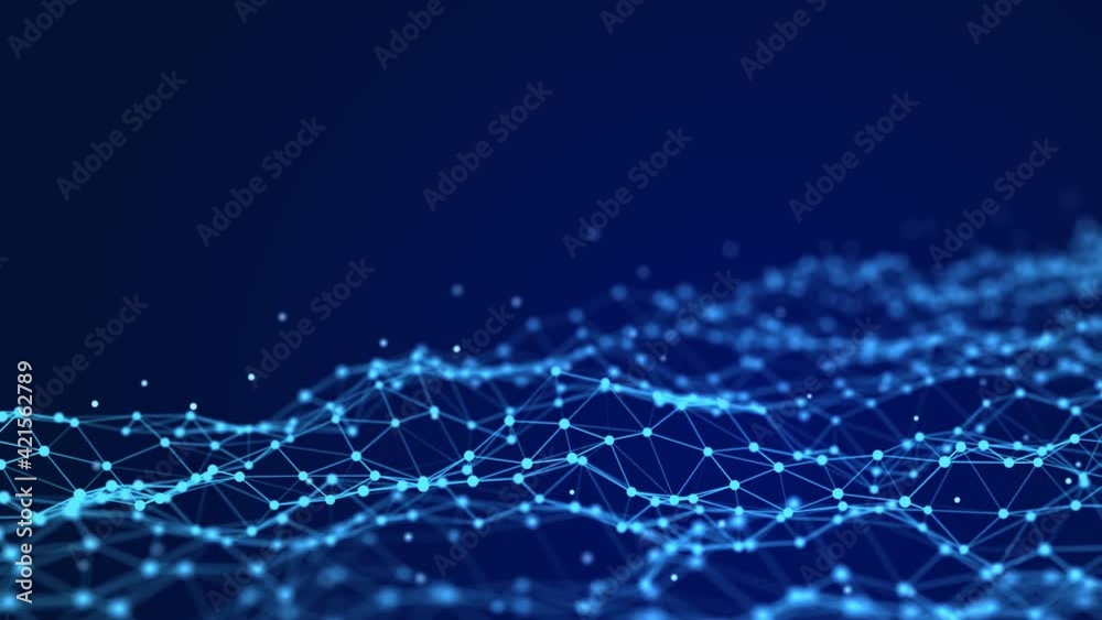 Poster Structural connection of information. Data transfer in network connection. Abstract data background. 3D Seamless loop.