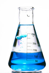 Glass flask with a chemical reagent.