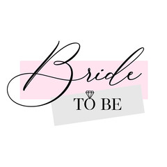 Bachelorette party, hen party or bridal shower hand written calligraphy card, banner or poster graphic design lettering vector element. Bride to be quote