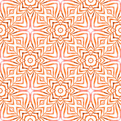 Hand painted tiled watercolor border. Orange