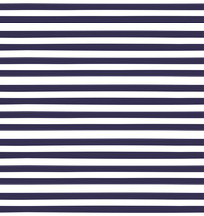 Thick horizontal stripes simple seamless geometric pattern, blue, white background. Hand drawn vector illustration. Nautical texture. Design concept kids fashion print, textile, wallpaper, packaging.