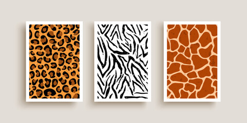 Animal print texture background illustration set