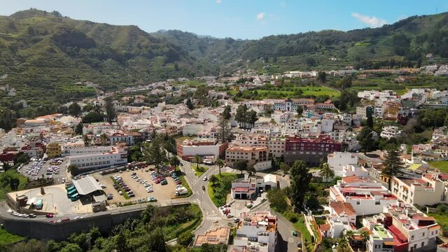 Aerial view on Teror in Gran Canaria, Canary Islands, Spain