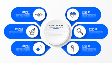 Infographic design template. Creative concept with 6 steps