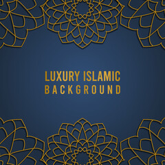 Vector islamic luxury ornamental mandala design background in gold color. Invitation template with mandala ornament - Vector illustration