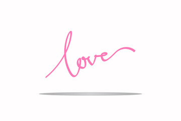 LOVE. Valentine's concept, handwritten, modern. Calligraphy, brush. Isolated on white background