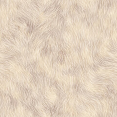 Seamless beige fur texture. Furry background. Long fur.
