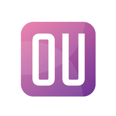 OU Letter Logo Design With Simple style