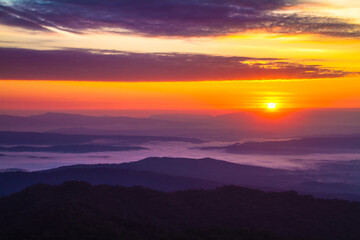 sunrise over the mountains