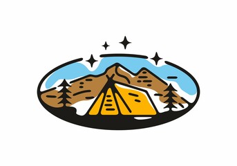 Colorful of camp area illustration