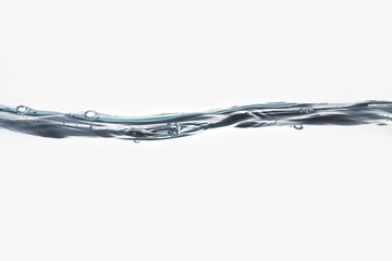 Water surface background with waves and air bubbles on white background.