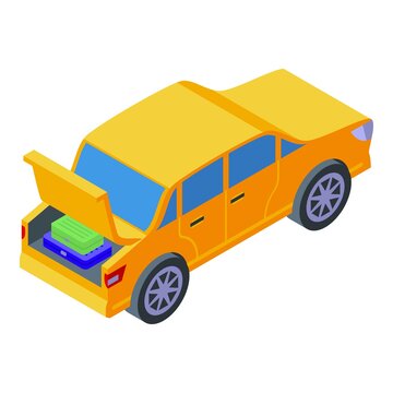 Sedan trunk car icon. Isometric of Sedan trunk car vector icon for web design isolated on white background