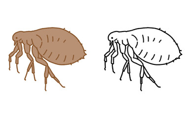 害虫 単体 ノミ イラスト