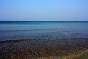 Blue surface of the Mediterranean sea