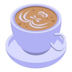 Latte cup icon. Isometric of Latte cup vector icon for web design isolated on white background