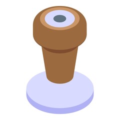 Coffee tamper icon. Isometric of Coffee tamper vector icon for web design isolated on white background