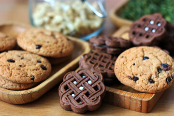 Chocolate chip cookies with a filling breakfast