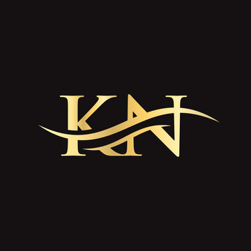KN logo. Monogram letter KN logo design Vector. KN letter logo design with modern trendy.