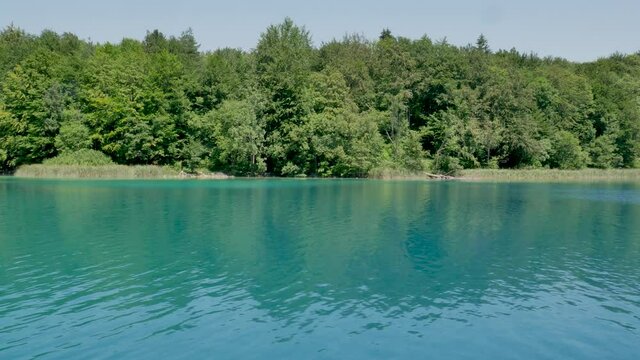 Kozjak Lake at Autumn Plitvice, National Park in Croatia, UNESCO world heritage.