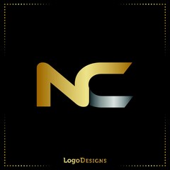 NC letter logo design vector