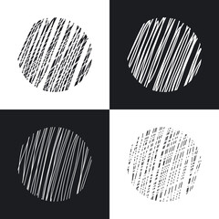 decorative scrible circles hand drawn vector design elements