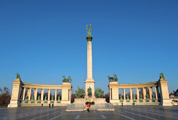 Fototapeta na wymiar Hero Square in Budapest, Hungary, Europe