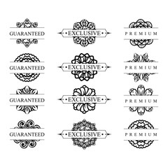 set of retro vintage guaranted and excvlusive badge logo design vector template