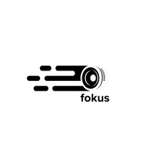 focus camera with fast logo design vector