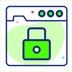 website security flat line modern illustration 