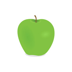 Simple green apple in flat style