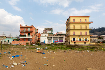 Napoli (Italy) - Bagnoli, Coroglio beach, in the west part of Napoli, ex area of ​​the Italsider factories