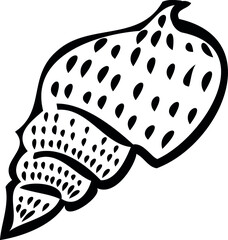 black and white seashell. sea, ocean, beach. design elements. Shell contour. vacation, travel, vacation. Print, postcard. vector eps 10