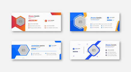 Modern Email signature template design, email signature, personal social media cover template different style