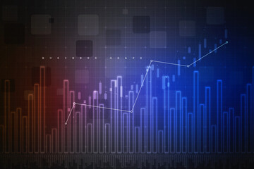 2d rendering Stock market online business concept. business Graph 
