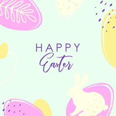 Easter. Easter eggs. Template suitable for social media posts, mobile apps, banners design. Spring holidays. Happy Easter