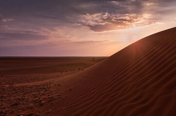 Plakat Sunset over the desert