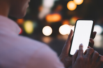 Crop person chatting online on smartphone