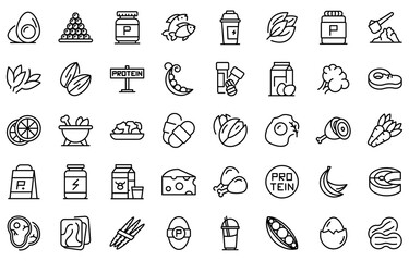 Protein nutrient icon. Outline protein nutrient vector icon for web design isolated on white background