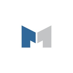 Logo with letter initials M is combined with the number 1 elegant and modern 1